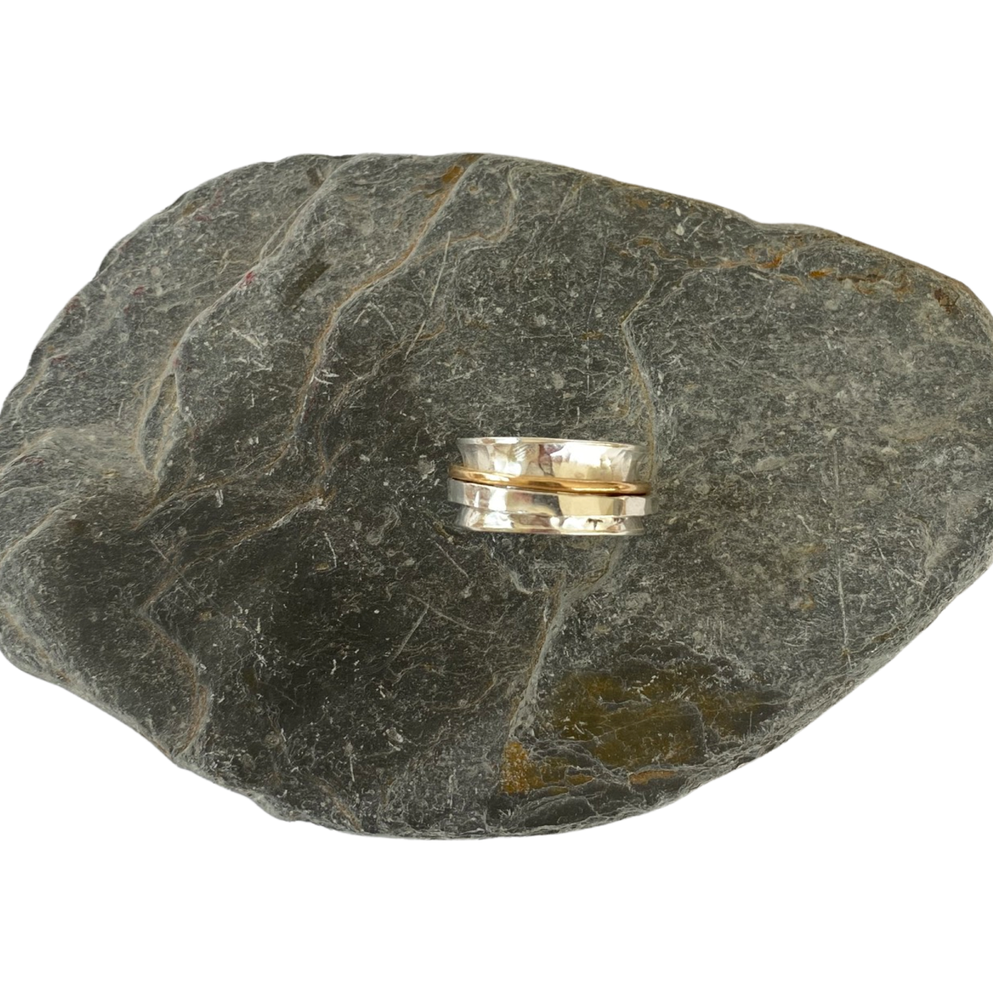 Silver and Gold Spinner Ring - Love Beach Beads